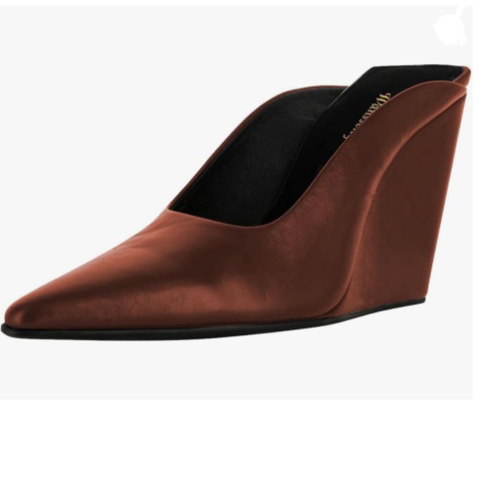Elegant Women's Brown Pointed Wedge Sandals